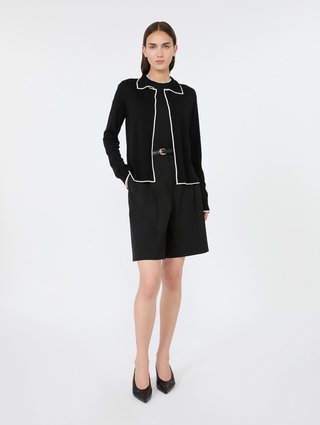 Чорний кардиган Max Mara з шовку та вовни: фото 1 - Invogue