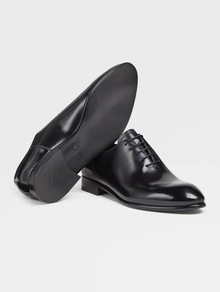 Чёрные оксфорды ZEGNA из кожи: фото 2 - Invogue