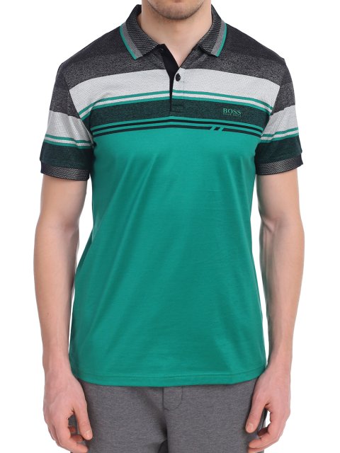 Зеленое поло BOSS: фото 3 - Invogue