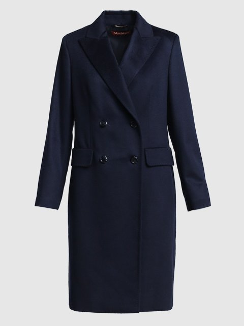 Синее  пальто MAX MARA: фото - Invogue