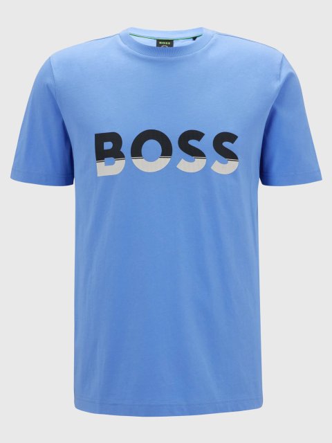 Голубая футболка BOSS: фото - Invogue