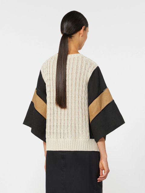 Бежевий светр з фактурною в’язкою Max Mara з льону: фото 3 - Invogue