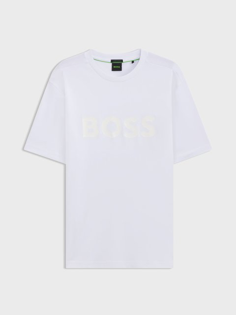 Біла футболка BOSS з бавовни: фото - Invogue