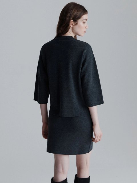 Темно-серый свитер MARELLA из чистой шерсти: фото 3 - Invogue