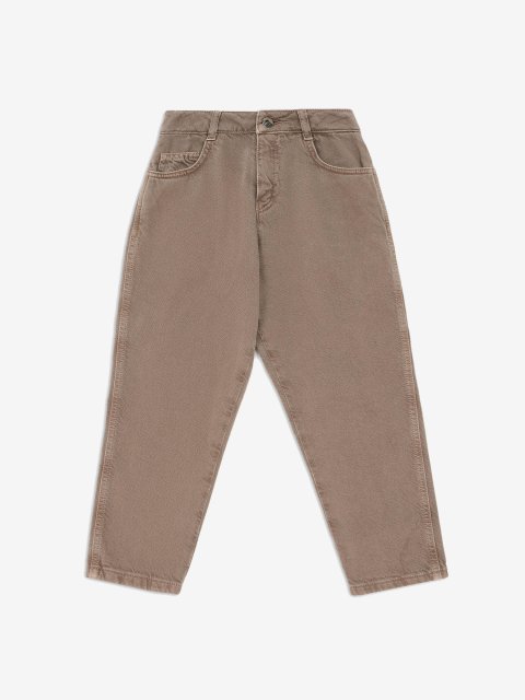 Бежевые джинсы Emporio Armani хлопчатобумажные: фото - Invogue