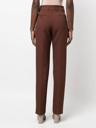 Коричневые брюки Acne Studios с высокой талией: фото 2 - Invogue