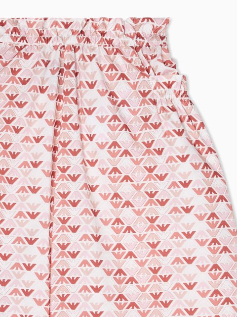 Брюки з бавовняного попліну з принтом Emporio Armani Kids: фото 3 - Invogue