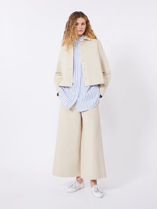 Бежевые брюки WEEKEND MAX MARA хлопковые: фото 1 - Invogue