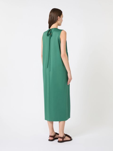 Зелена сукня Weekend Max Mara з бавовни з плісируванням: фото 3 - Invogue