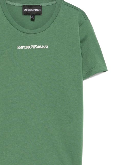 Зелена футболка EMPORIO ARMANI KIDS з логотипом: фото 2 - Invogue