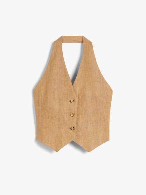 Світло-коричневий жилет Max Mara з льону: фото - Invogue