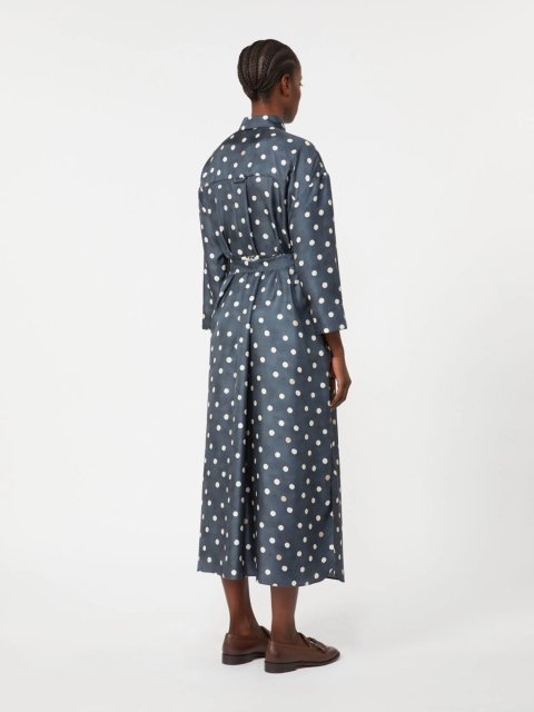Синя сукня Max Mara з шовкової саржі: фото 3 - Invogue