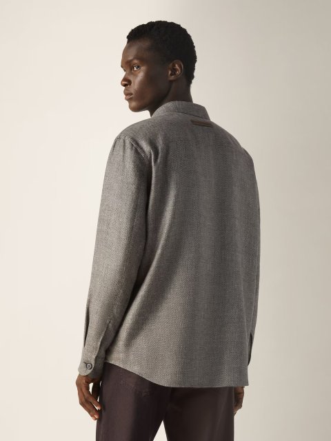 Темно-коричнева сорочка Zegna з кашеміру: фото 3 - Invogue