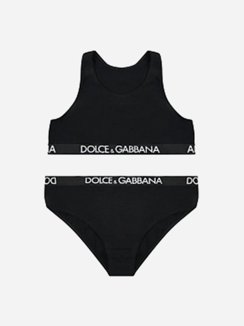 Чорний топ, труси DOLCE&GABBANA KIDS: фото - Invogue