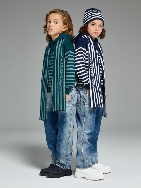 Светр у смужку EMPORIO ARMANI KIDS з вовни та акрилу: фото 1 - Invogue