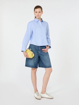 Голубая рубашка Weekend Max Mara из хлопка: фото 1 - Invogue
