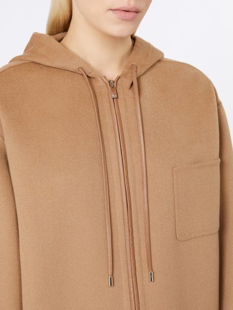Темно-бежеве пальто MAX MARA з вовни, кашеміру та шовку: фото 4 - Invogue