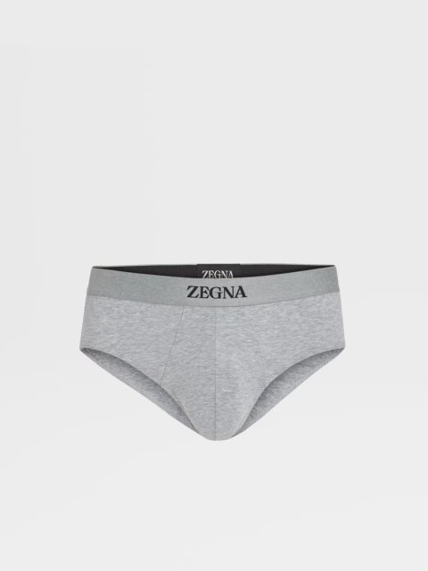 Сірі труси-бріфи ZEGNA з логотипом: фото - Invogue