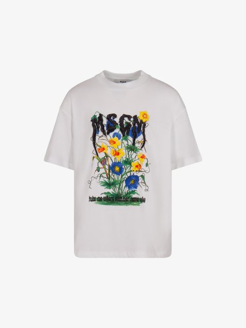 Біла футболка MSGM з бавовни: фото - Invogue