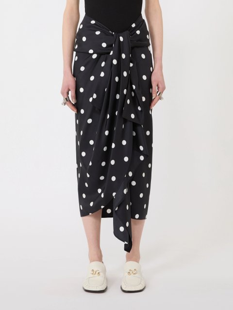 Чорна спідниця в горох Sportmax з шовку: фото 2 - Invogue