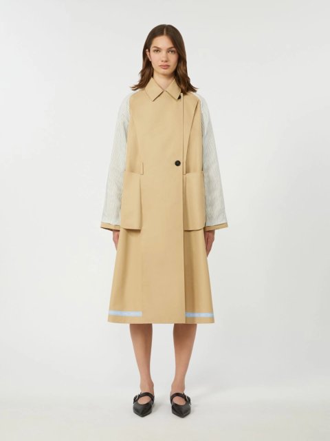 Бежевий плащ WEEKEND MAX MARA габардиновий: фото 4 - Invogue