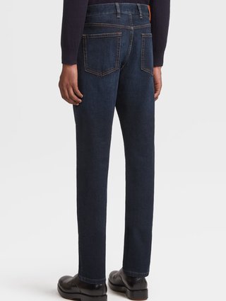 Темно-сині джинси Zegna Dark Blue Rocca regular fit: фото 2 - Invogue