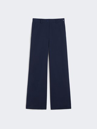 Темно-синие брюки WEEKEND MAX MARA из хлопкового габардина: фото - Invogue