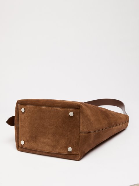 Темно-коричнева сумка MAX MARA зі шкіри: фото 4 - Invogue