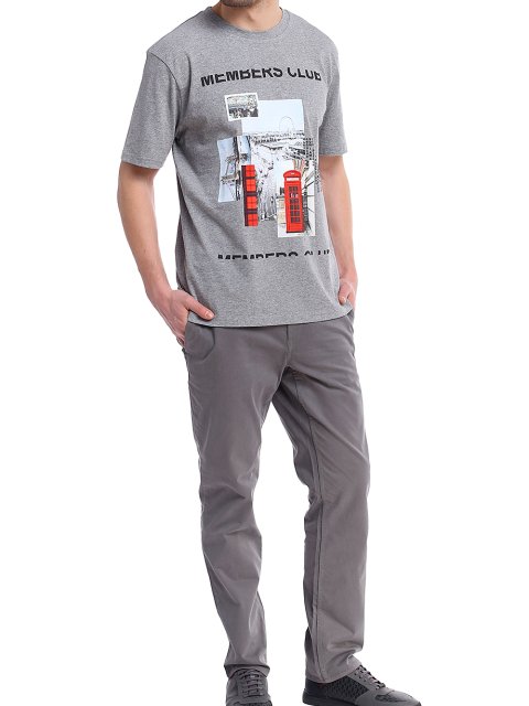 Серая футболка BOSS: фото 3 - Invogue