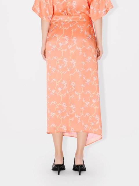 Оранжевая юбка Kenzo шелковая: фото 3 - Invogue