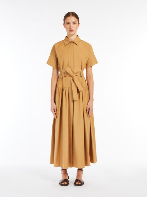 Карамельна сукня Max Mara з бавовняного попліну: фото 3 - Invogue