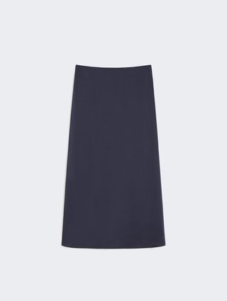 Темно-синяя юбка WEEKEND MAX MARA атласная: фото - Invogue