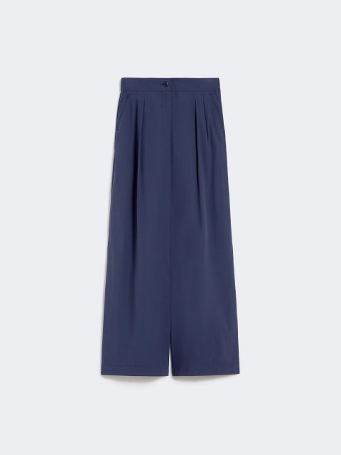 Темно-синие брюки Weekend Max Mara из хлопка: фото - Invogue