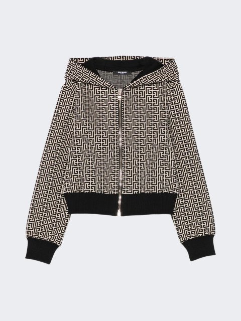 Кремово-чорна кофта BALMAIN KIDS з бавовни: фото - Invogue