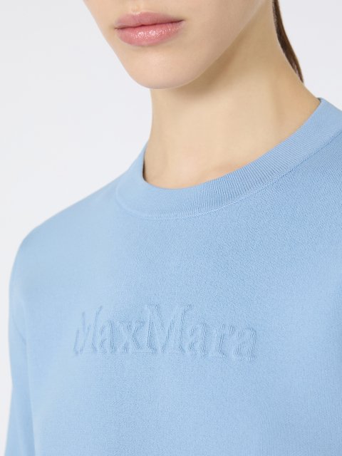 Блакитний светр MAX MARA з віскозної креп-пряжі: фото 4 - Invogue