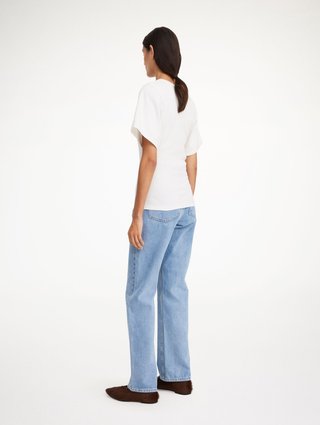 Белая футболка BY MALENE BIRGER из эластичного хлопка: фото 3 - Invogue