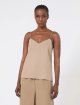 Светло-коричневый топ MAX MARA из шелка: фото 2 - Invogue