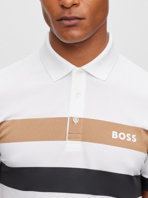 Біле поло BOSS: фото 3 - Invogue