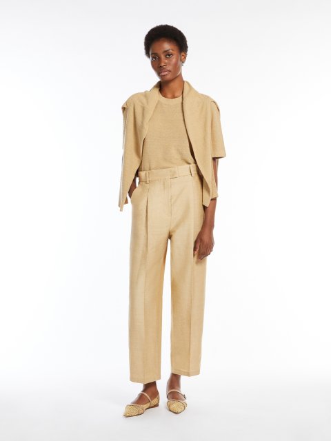 Золотий светр Max Mara з льону та шовку: фото 1 - Invogue