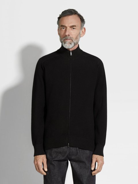 Чорний светр ZEGNA з кашеміру та шовку: фото 1 - Invogue