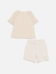 Бежевий костюм Emporio Armani з бавовни з футболкою та шортами: фото - Invogue
