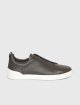 Темно-коричневі кеди ZEGNA зі шкіри: фото - Invogue