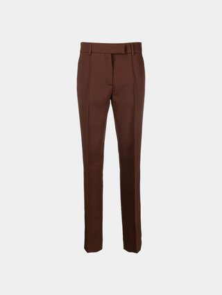 Коричневые брюки Acne Studios с высокой талией: фото - Invogue