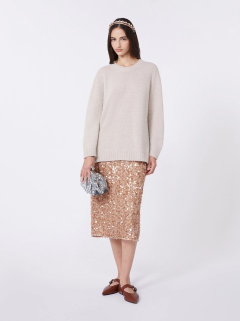 Бежевий светр WEEKEND MAX MARA з альпаки та бавовни: фото 1 - Invogue