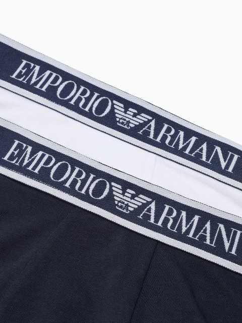 Комплект з білих і синіх боксерів Emporio Armani: фото 1 - Invogue