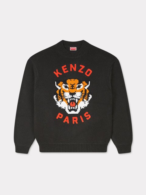 Чорний светр KENZO з вишивкою "Lucky Tiger": фото - Invogue