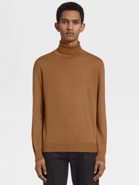 Бежева водолазка ZEGNA з кашеміру та шовку: фото 1 - Invogue