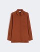 Теракотова сорочка MAX MARA з чистого шовку: фото - Invogue
