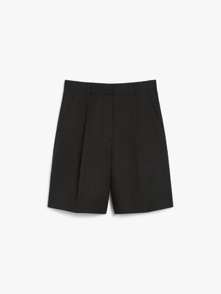 Черные бермуды Weekend Max Mara из хлопка и льна: фото - Invogue