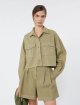 Оливкова сорочка Weekend Max Mara з бавовни: фото 4 - Invogue